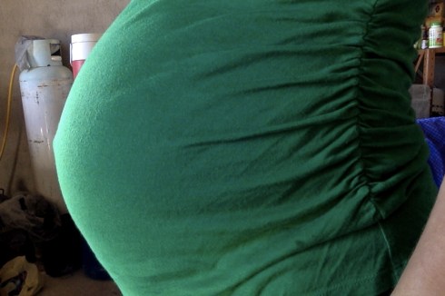 A close-up of my giant belly. Nope, really not twins. Don't even ask.